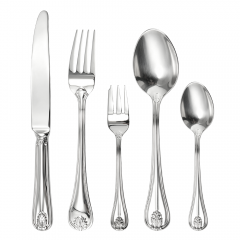 Engraved stainless steel dinnerware set of 5 pieces