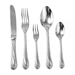 Engraved stainless steel dinnerware set of 5 pieces