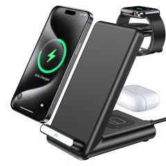 Wireless Charging Station 3 in 1 Fast Wireless Charger for iPhone 16/15/14/13/12/11/X